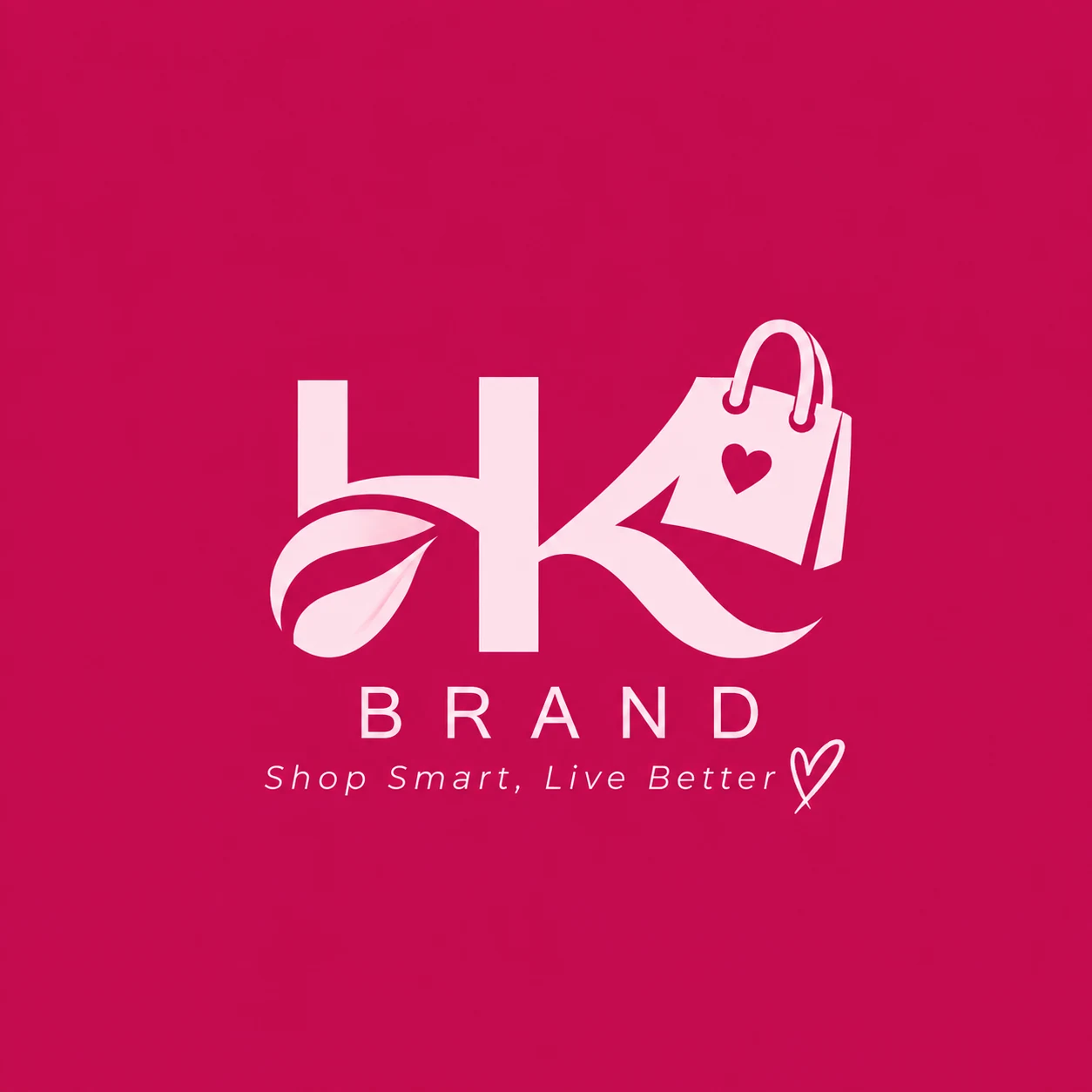 Cream HK Brand monogram incorporating a shopping bag on a rich pink background, above the Shop Smart, Live Better tagline.